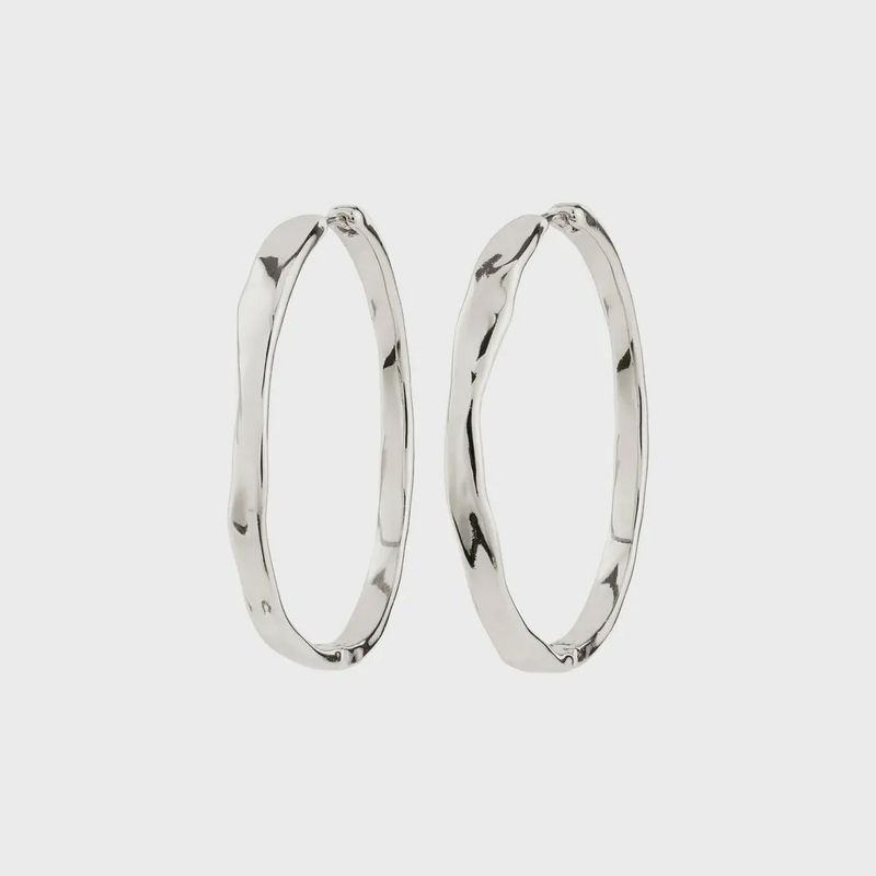 EMBER boucles d'oreilles anneaux recyclées Plaqué argent