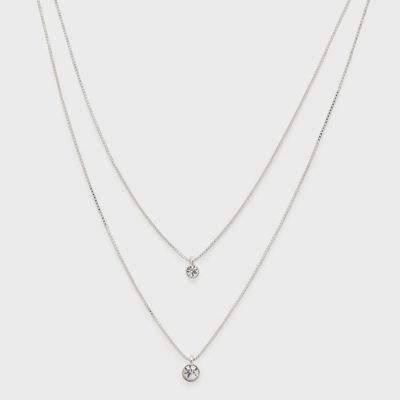 Collier double cristal Pilgrim Lucia plaqué argent