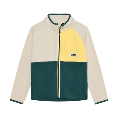 Veste polaire block de couleur beige/forêt 2623