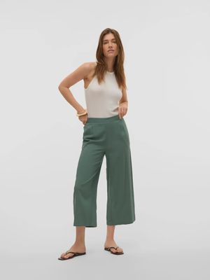 Pantalon ample lin 7/8 kaki 1626