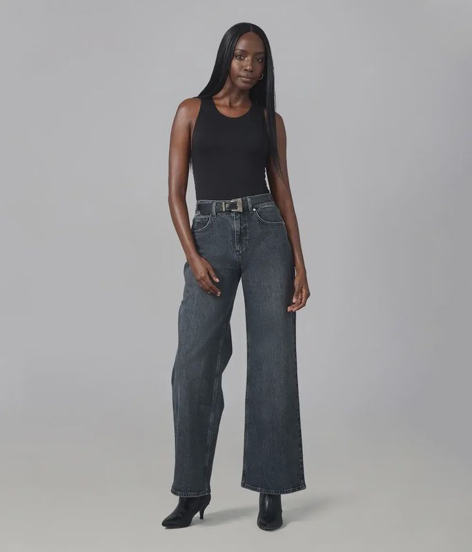 Jeans large taille haute 1204