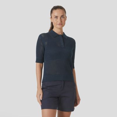 Polo tricot marine femme- 059