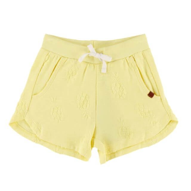 Short jaune à relief ananas 2604