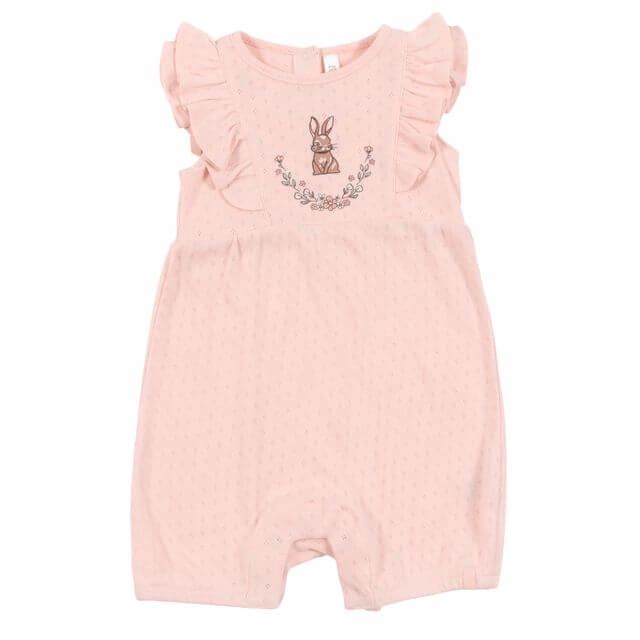 Barboteuse rose pâle imprimé lapin 2660