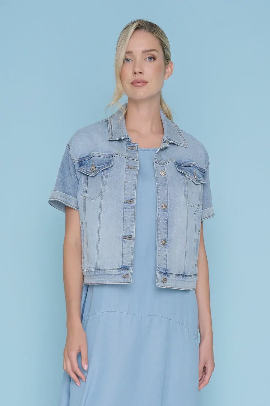 Veste en jeans à manches courtes 6429
