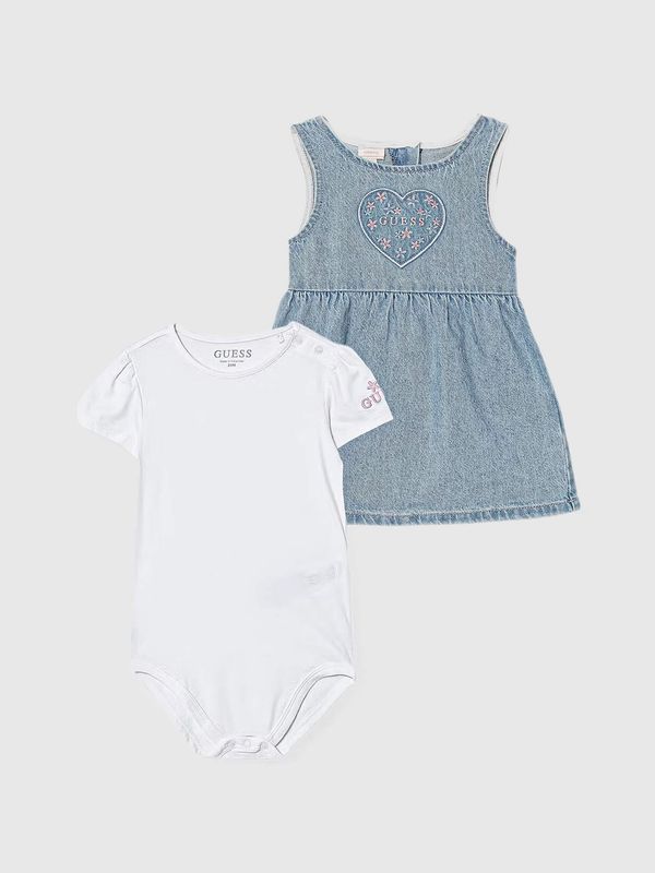 Ensemble 2 pièces bébé robe de jean et cache-couche 6yw0