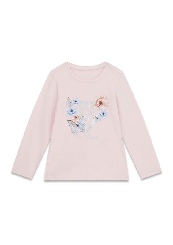 Chandail rose motif fleur et papillon 6yw4