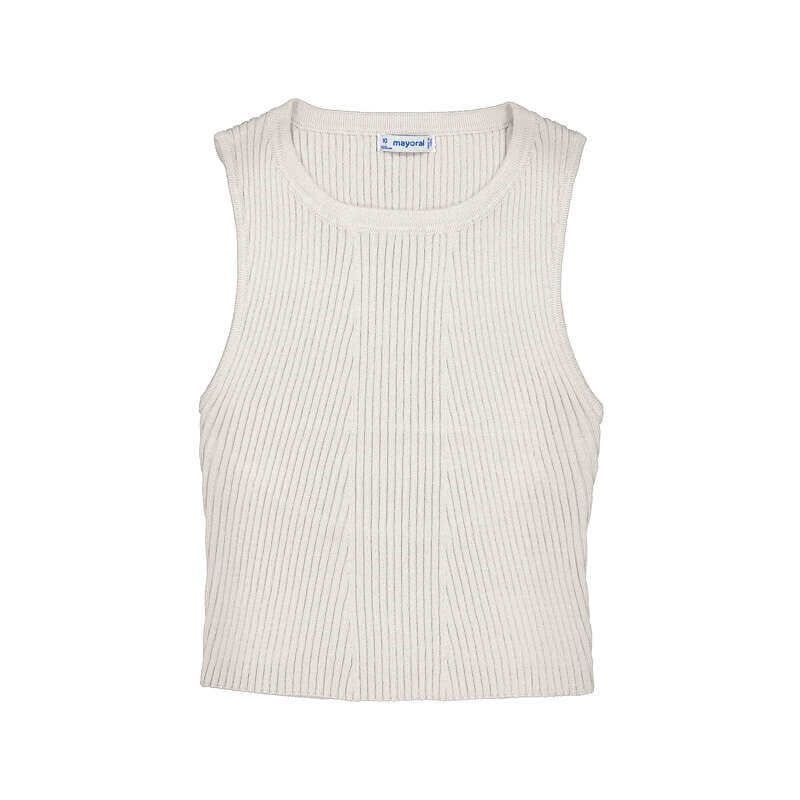 Camisole en tricot blanche cassée 6026
