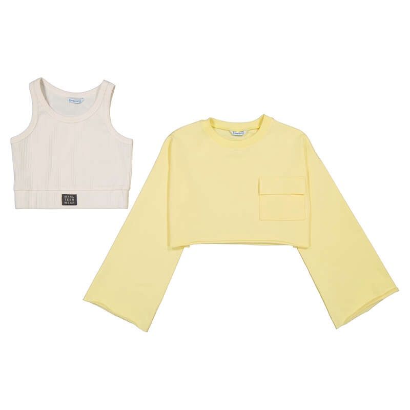 Pull 2 pièces jaune/ivoire 6402