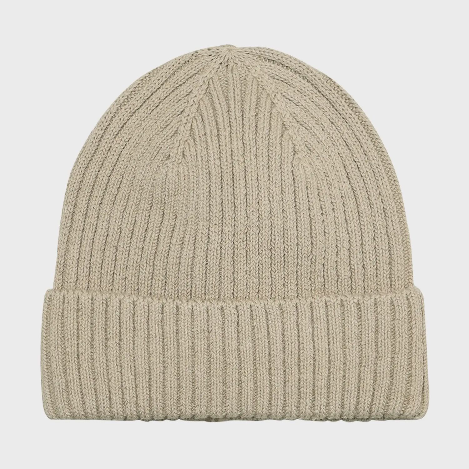 Tuque en tricot côtelé beige 0649