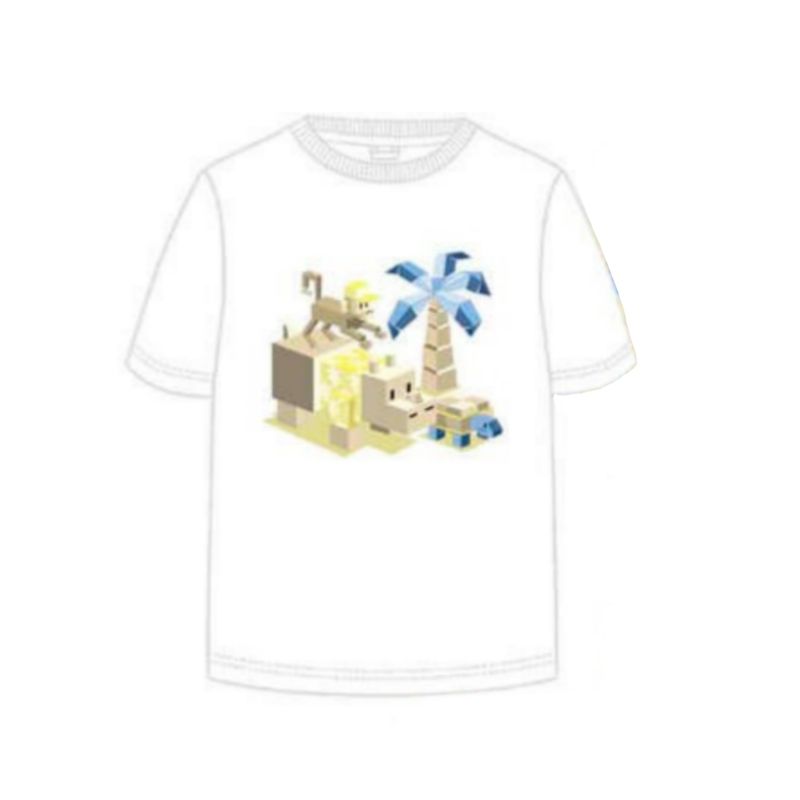 T-shirt blanc à motif pixel royal/jaune 3609