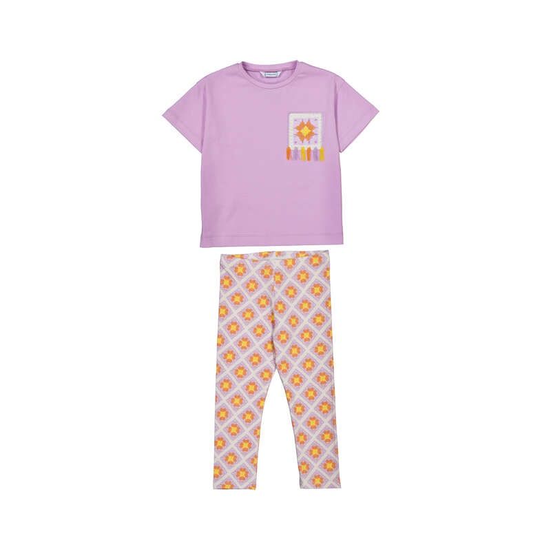 Ensemble 2 pièces legging et t-shirt lilas 3727