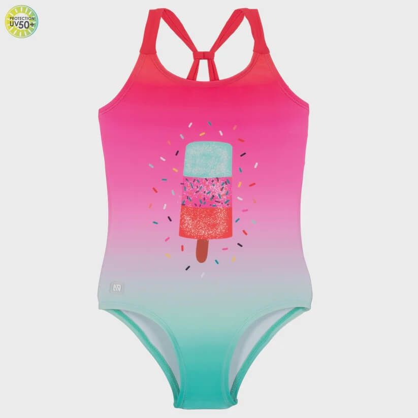 Maillot de bain, rose avec popsicle