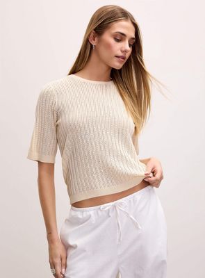 Chandail beige en tricot 1399