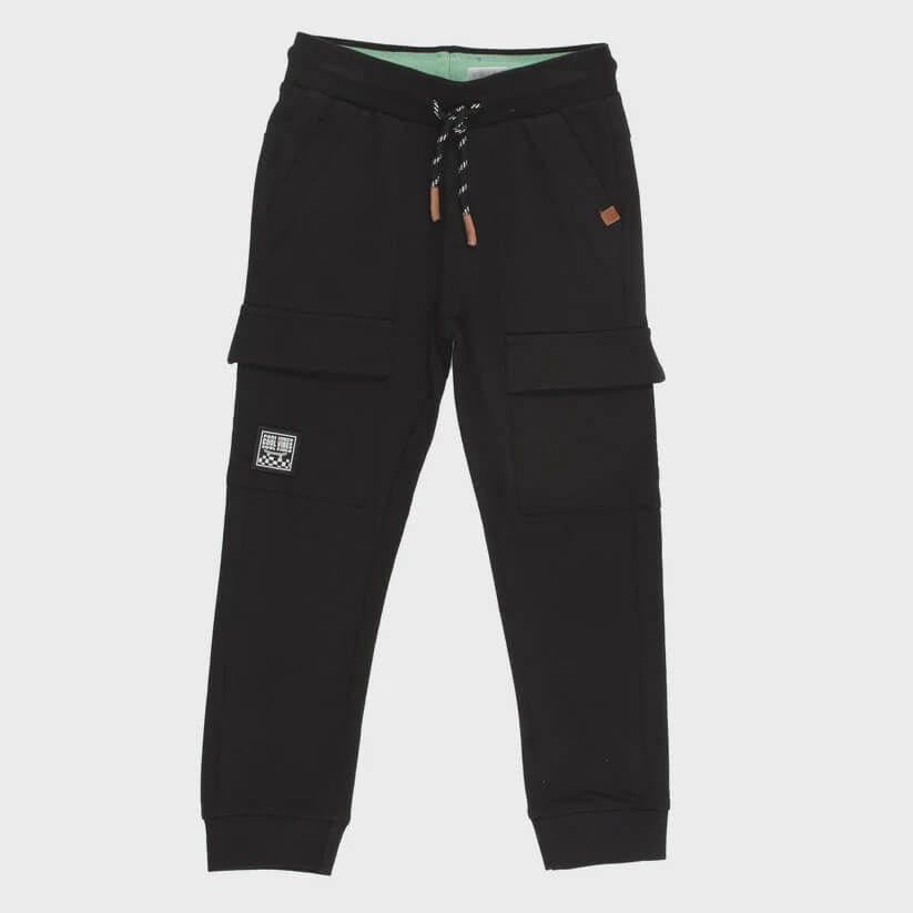 pantalon jogging noir avec cordons