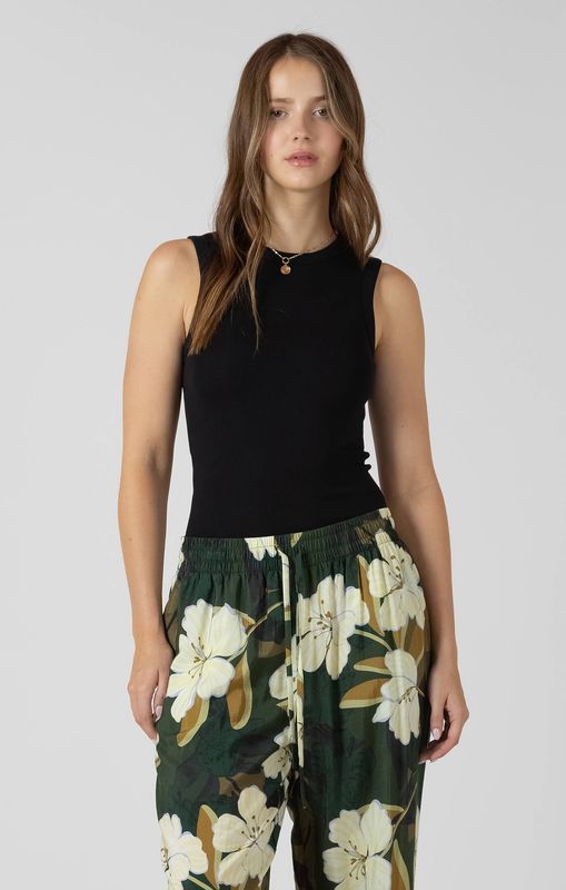 Camisole noire côtelée 4303