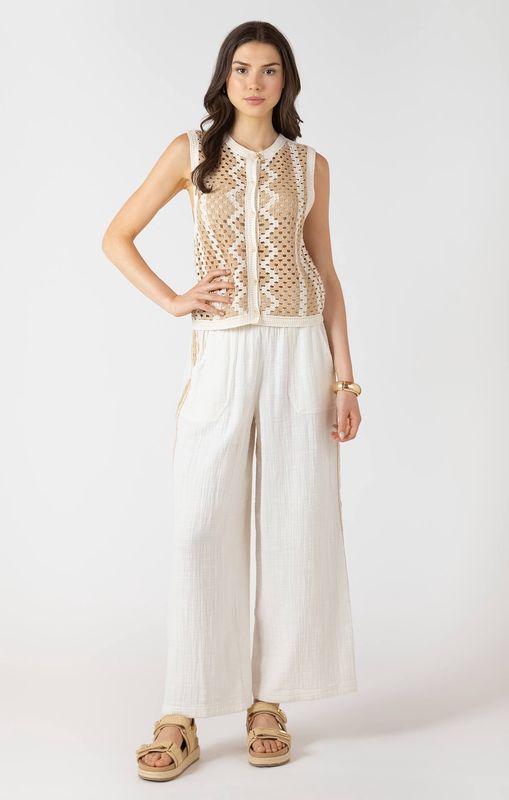 Tricot boutonné sable 7012