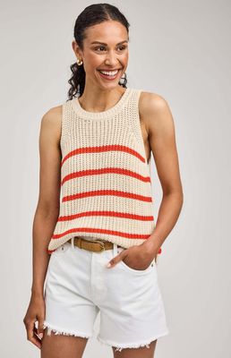 Tricot Andrea beige rayure orangé 3107