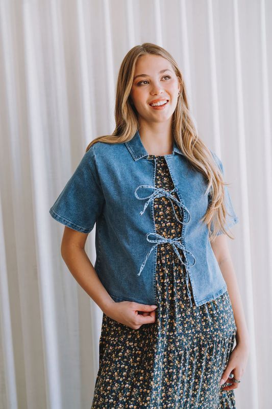 Veste ANAHÉ à boucles - jeans 768