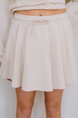 Jupe short à plis ANGELA - avoine 766