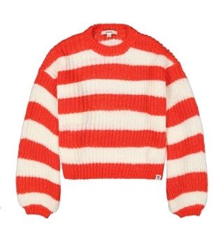 Tricot à rayure blanc/rouge 2440