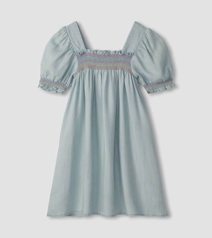 Robe bleue jeans à manches bouffantes 1884