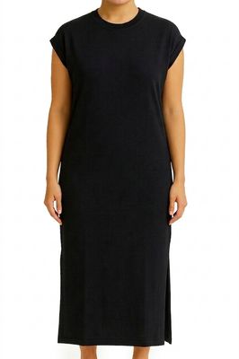 Robe longue legée noire 6134