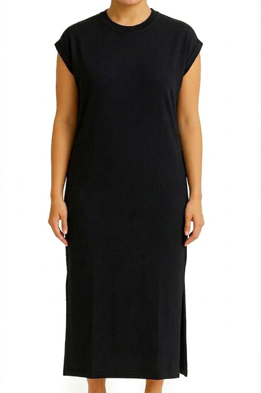 Robe longue legée noire 6134