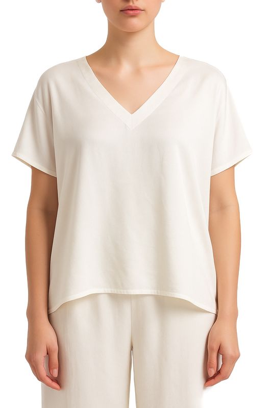 T-shirt ample satiné vanille