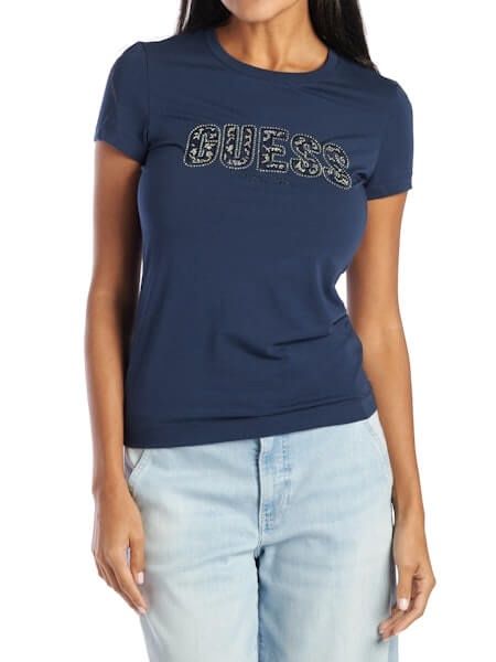 T-shirt marine Guess dentelle avec brillant 1314