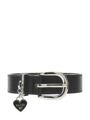 Ceinture noire avec breloque cœur HEG0