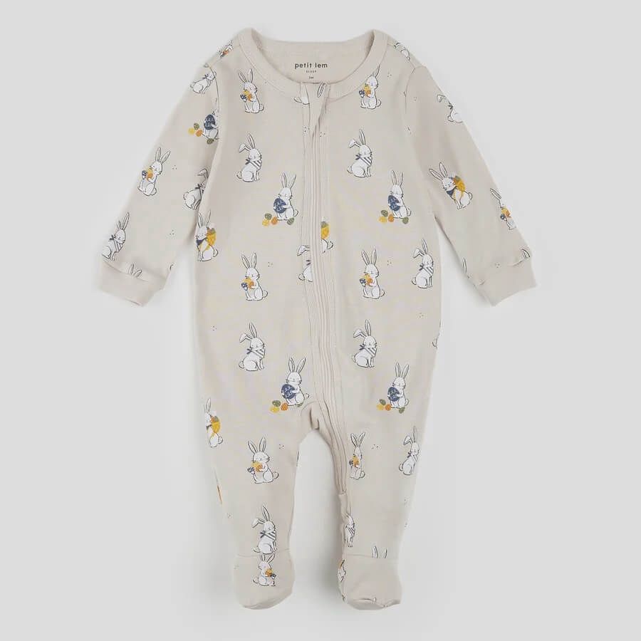 Pyjama beige lapin de pâques