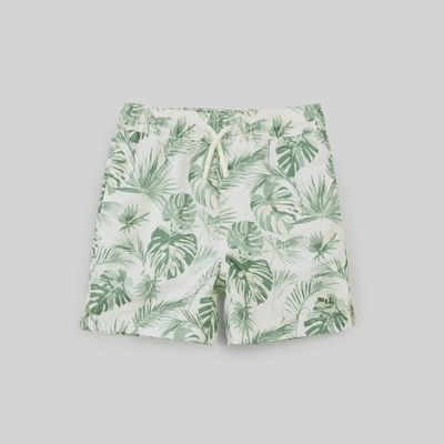 Maillot de bain blanc cassé à imprimé feuilles de jungle 4m01