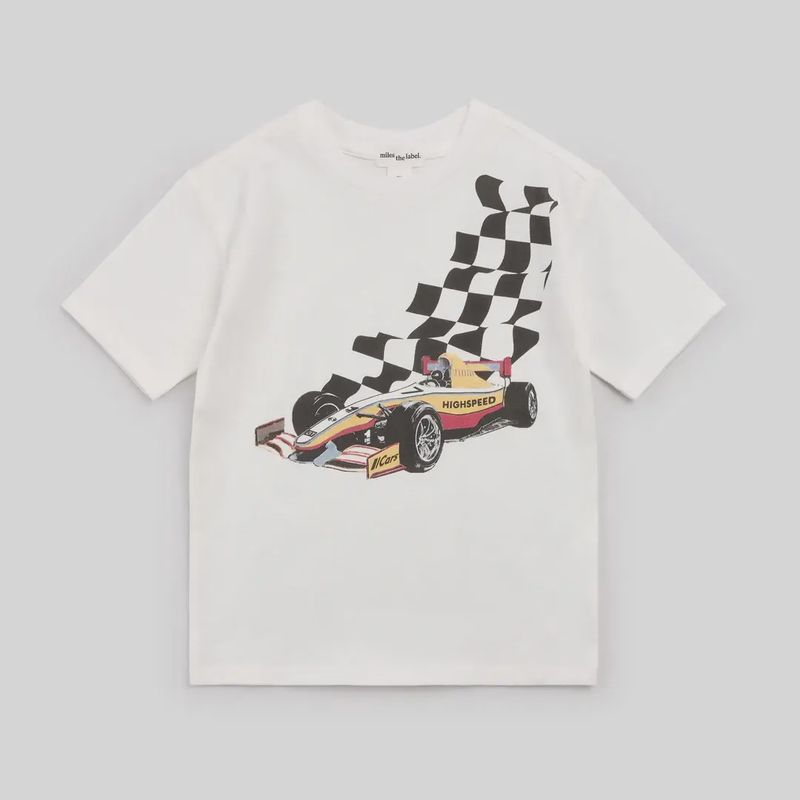 T-shirt blanc cassé Grand Prix 9t04