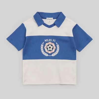 Polo de soccer bleu royal et ivoire Miles FC 7t04
