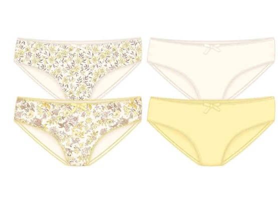 Ensemble 4 culottes assorties jaune 0174