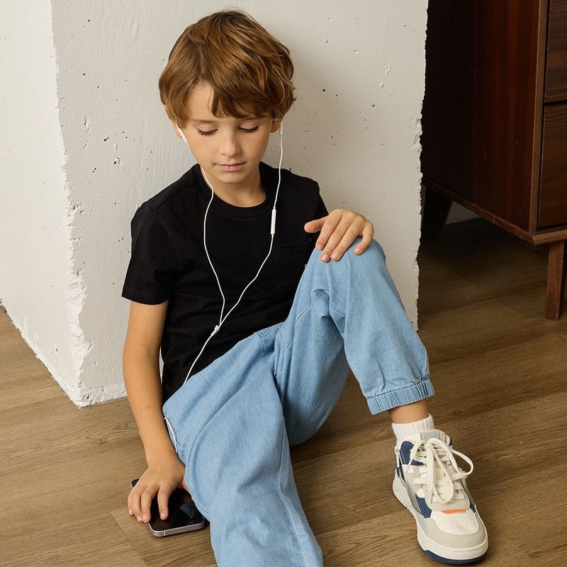 Pantalon de jogging en chambray bleu clair 03k