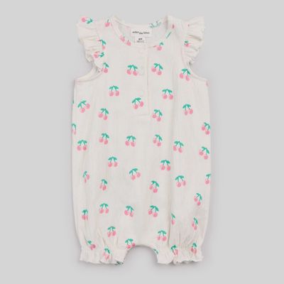 Combinaison à volants ivoire à imprimé cerises N01B