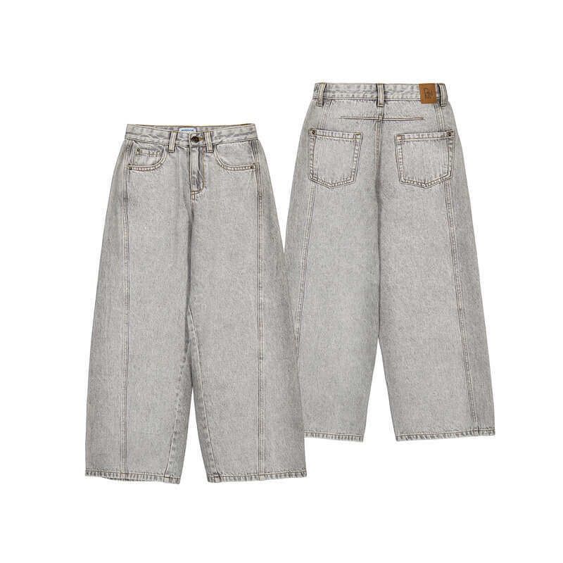 Pantalon denim ample gris 6552