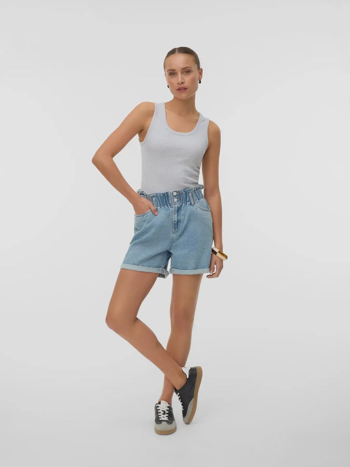 Short en jean taille élastique 7784