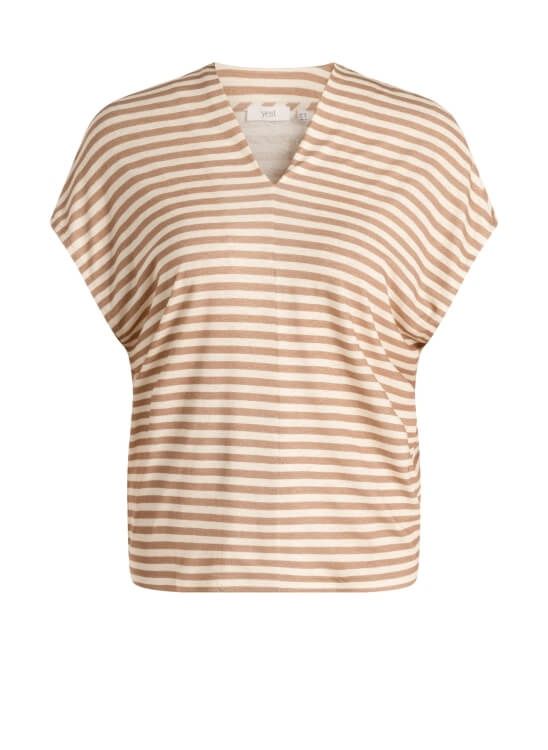 Haut marit ample taupe rayure crème 6357