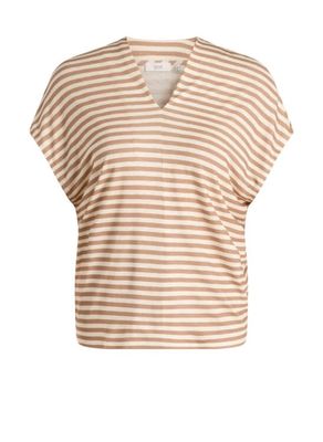 Haut marit ample taupe rayure crème 6357