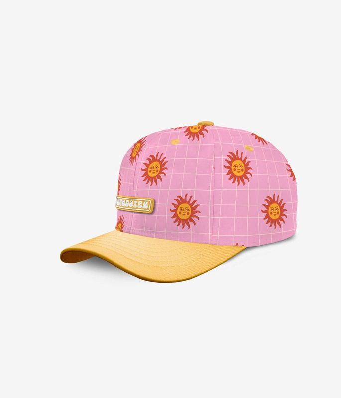 Casquette motif soleil – rose élégant