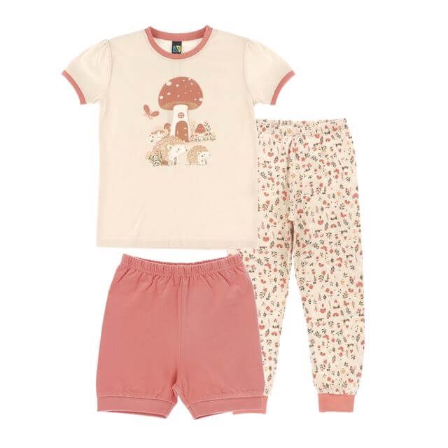 Pyjama à manches courtes 3 pièces champignon p54