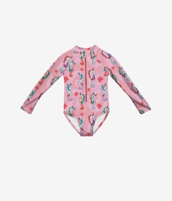 Maillot de bain une pièce rêve hippocampe rose élégant 687