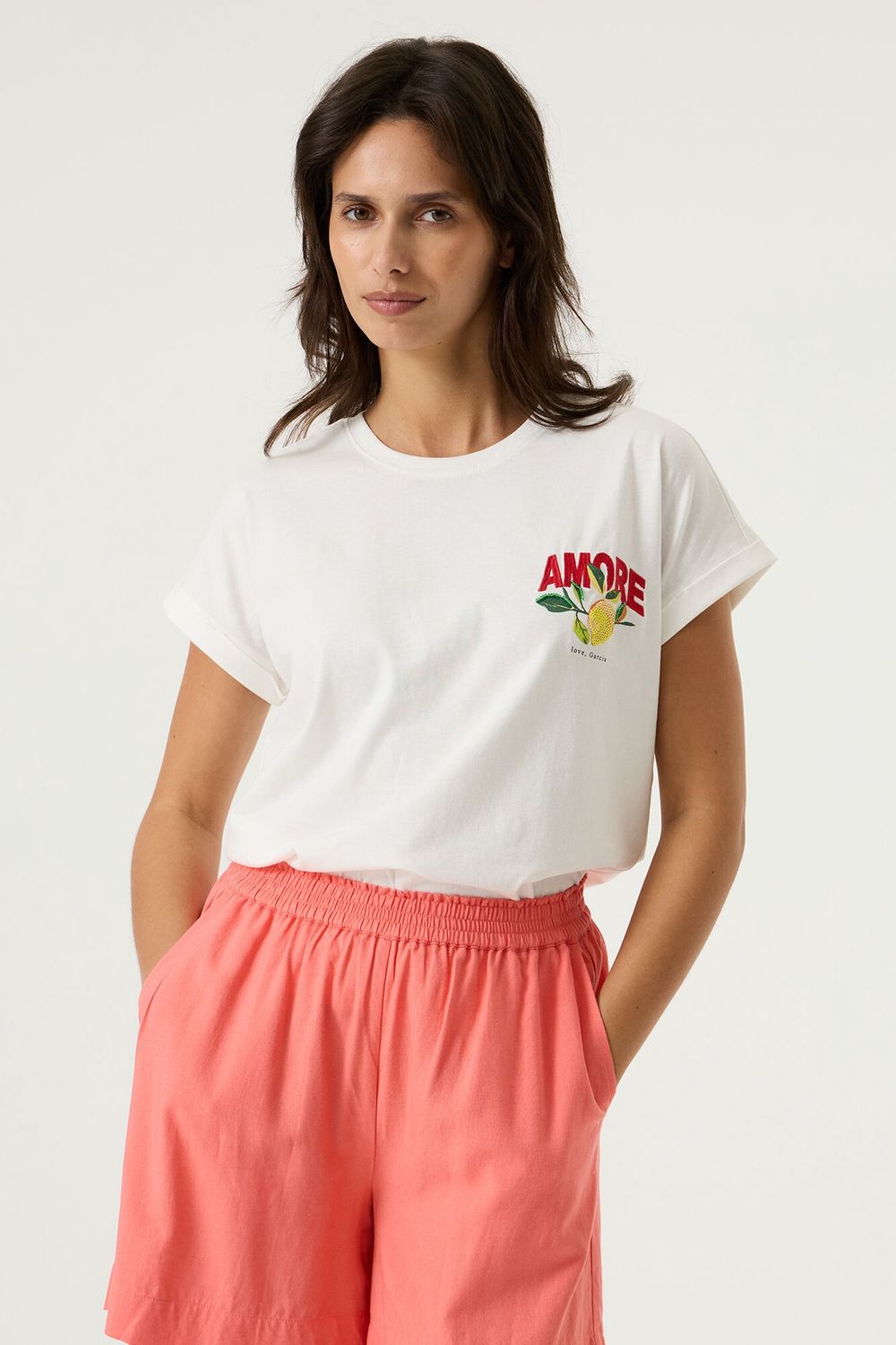 T-shirt blanc cassé 0015