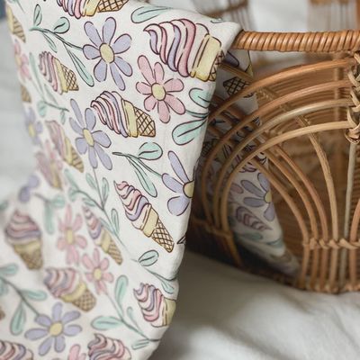 Mousseline 70% bambou - Crème glacée Lilas