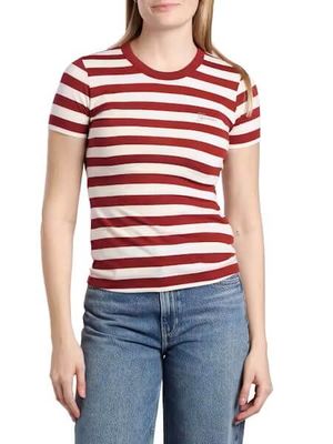 T-shirt à rayures rouges 4515