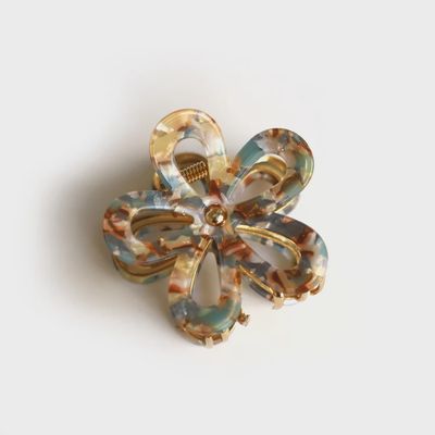 Grande pince à cheveux en fleur tortoise