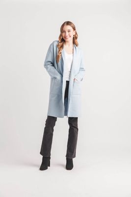Cardigan long bleu ciel 3725
